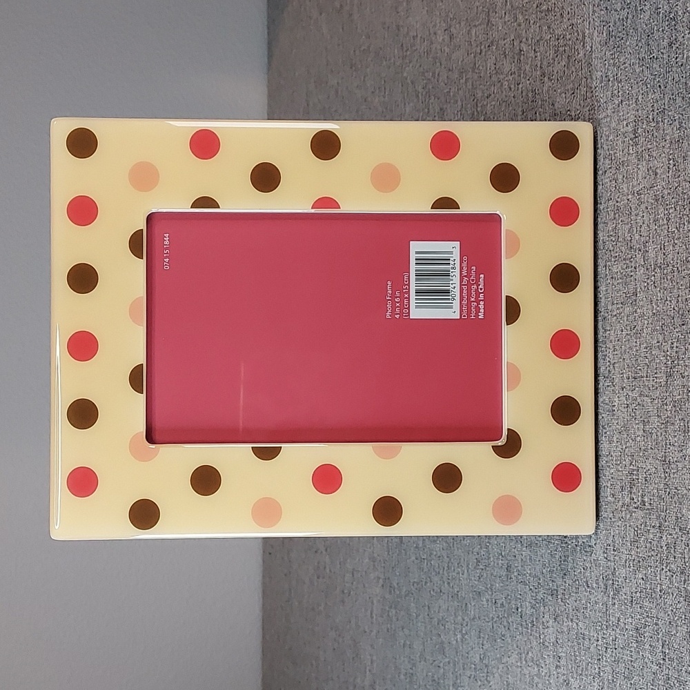 Wellco Pink Brown Polka Dot 4x6 Photograph Frame